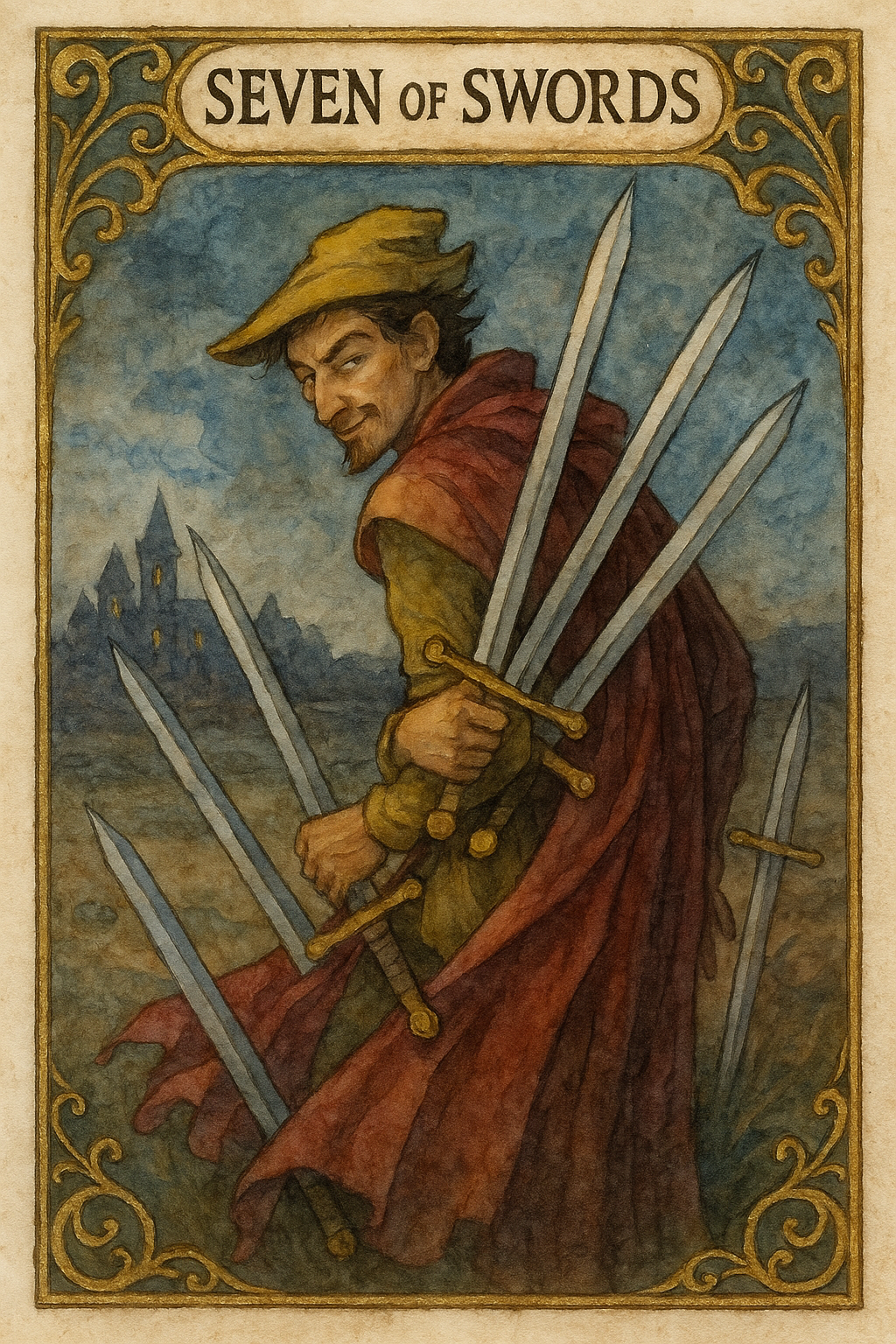 Seven of Swords Tarot Card